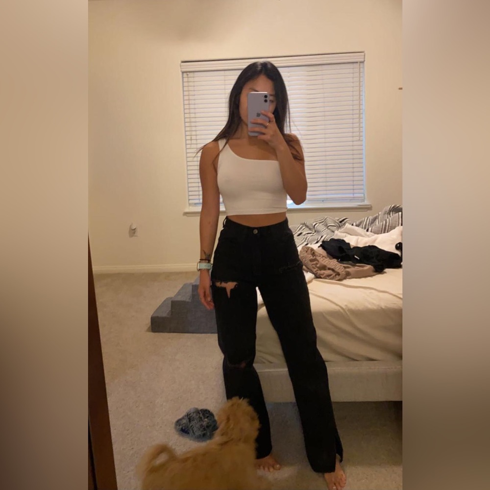 Prettylittlething (PLT) wide leg pants black